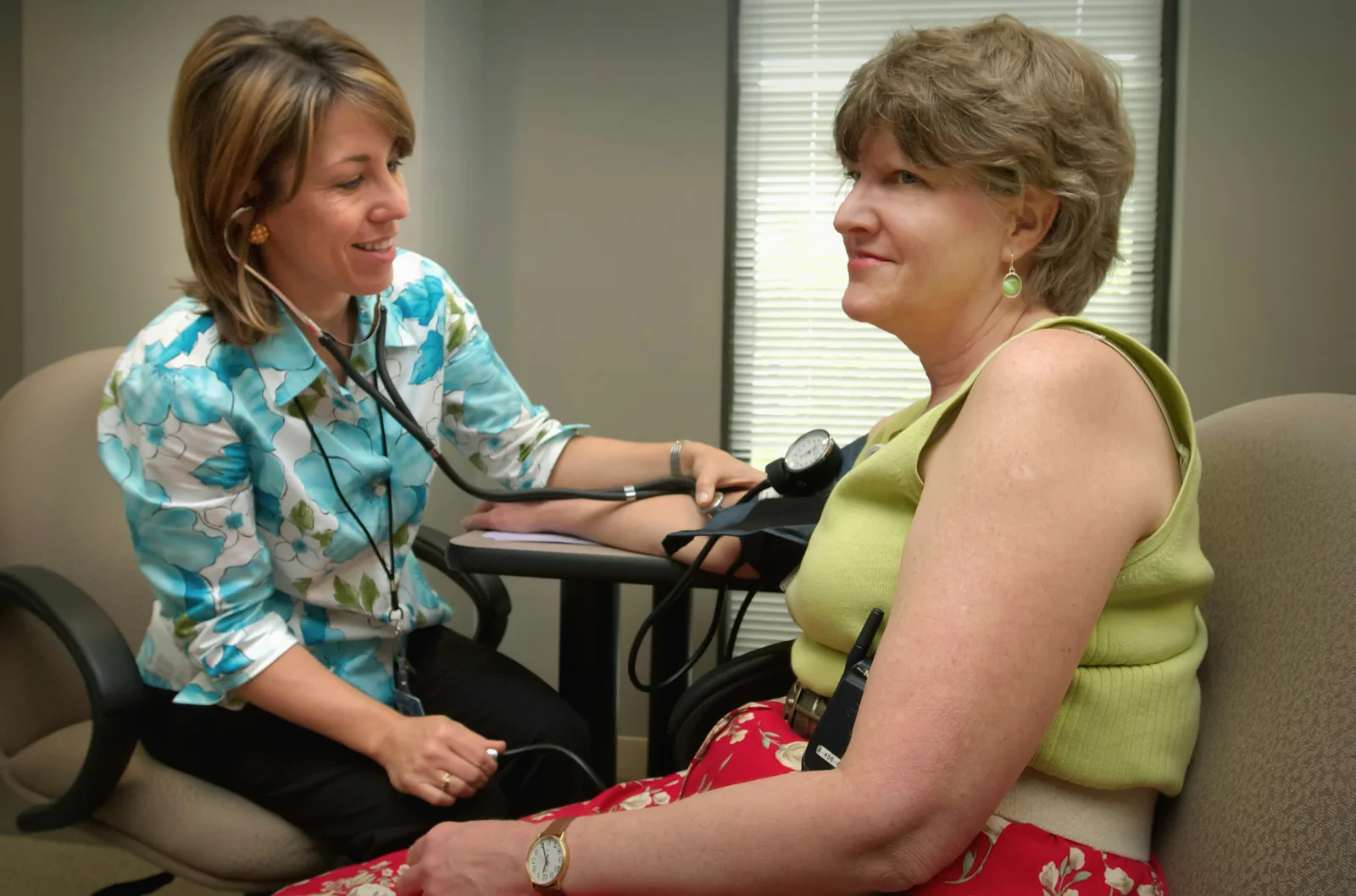 A routine clinical check taking place